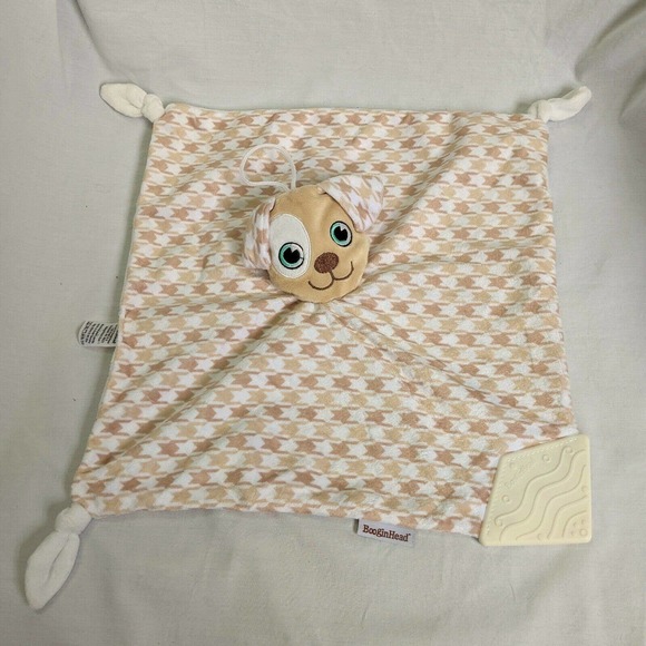 Booginhead Pacipal Puppy Dog White Tan Baby Lovey Security Blanket Teether - Picture 9 of 9